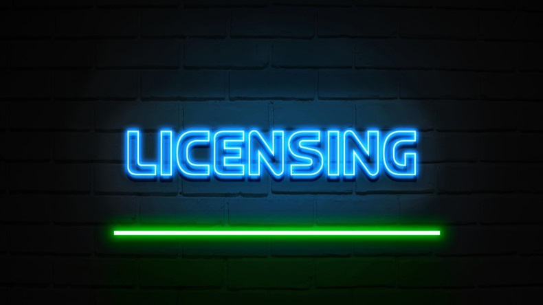 Licensing Neon Sign Wall