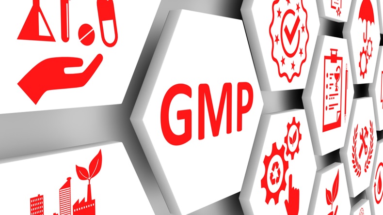 GMP concept cell background 3d illustration