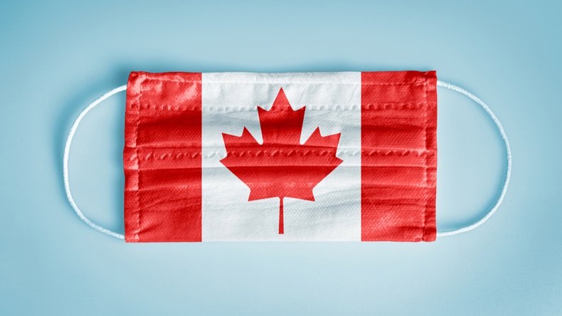 Canada flag mask covid coronavirus