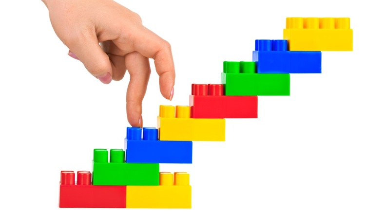 Lego Bricks Stairs Steps Hand
