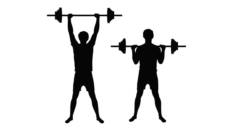 Two Weight Lifters Silhouette
