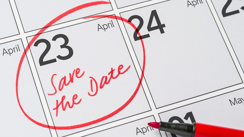 23 April Save Date Calendar