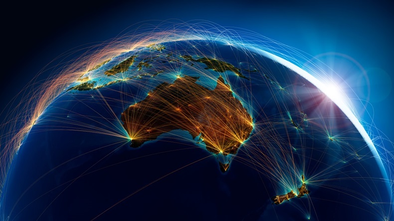 Australia Globe World Connections