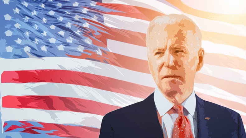 Joe Biden Portrait US Flag