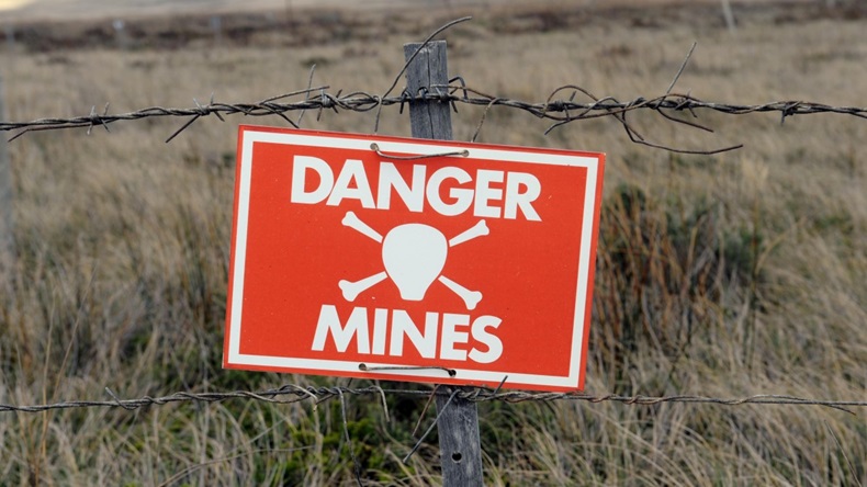 Danger Minefield Sign