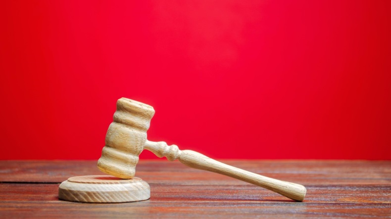 Gavel Law Red Background