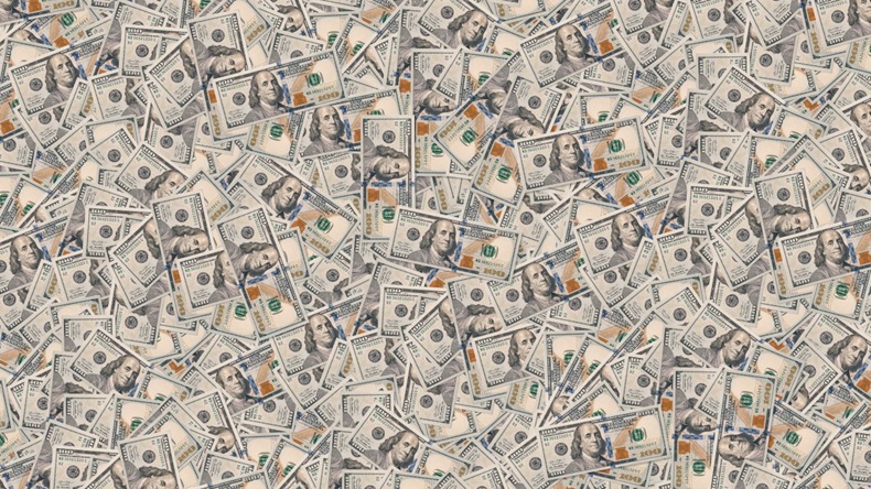 Million dollars cash pile notes money