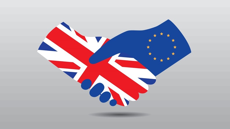UK EU agreement handshake