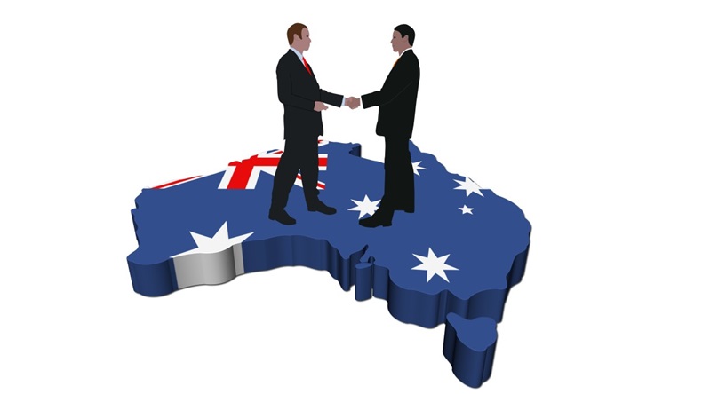Australia handshake flag agreement deal