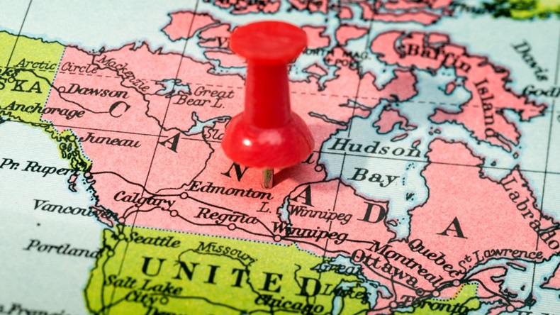 Canada Map Red Pin