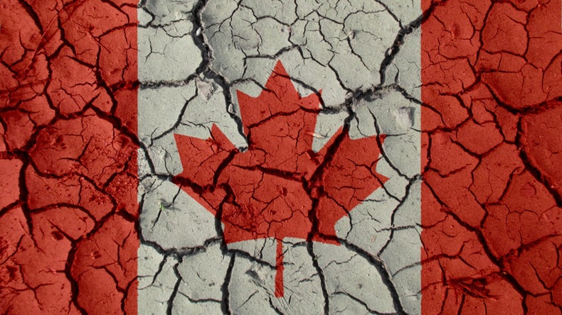 Canada Flag Cracked Earth