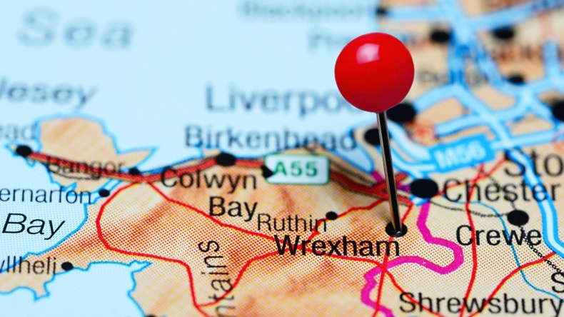 Wrexham North Wales Map With Pin