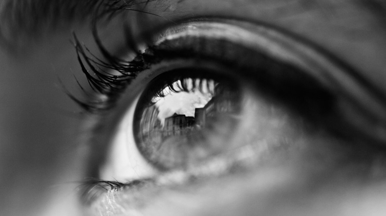 Eye close-up black and white