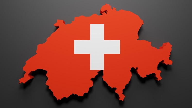 Switzerland map flag
