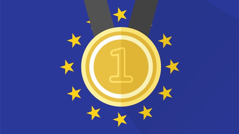 EU flag medal 1st first place