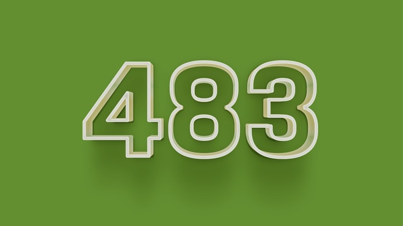 483 3D numbers green background