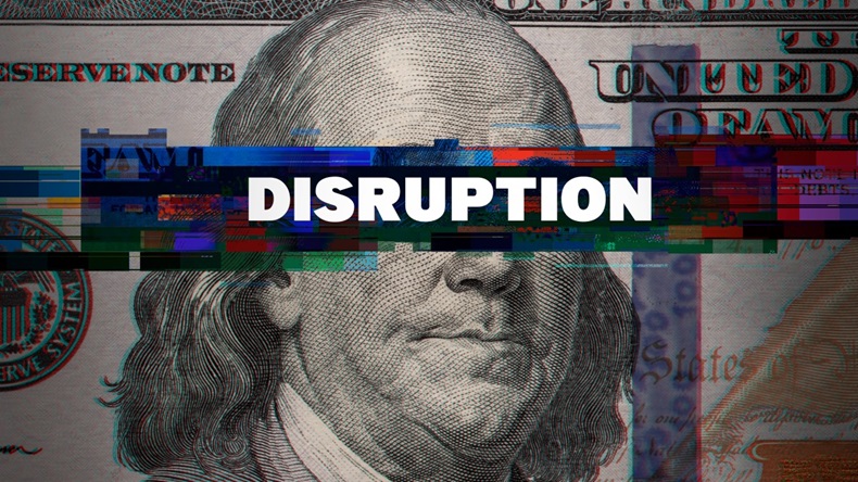 Money Dollar Note Disruption Concept