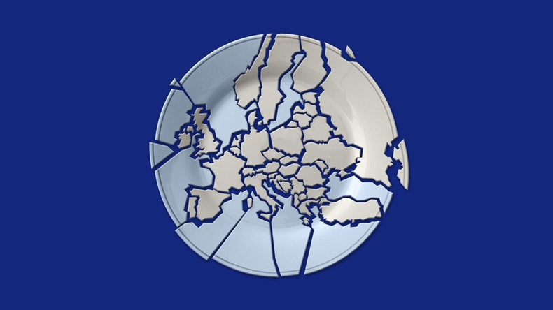 Europe Map Plate Broken