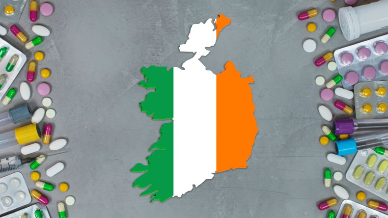 Ireland surrounded by pills