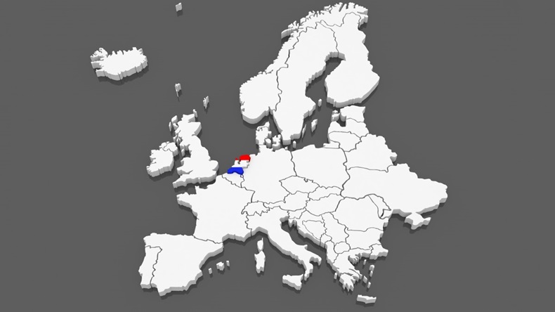 The Netherlands Highlighted In A Map Of Europe