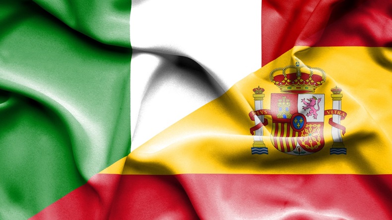 Italy And Spain Flags