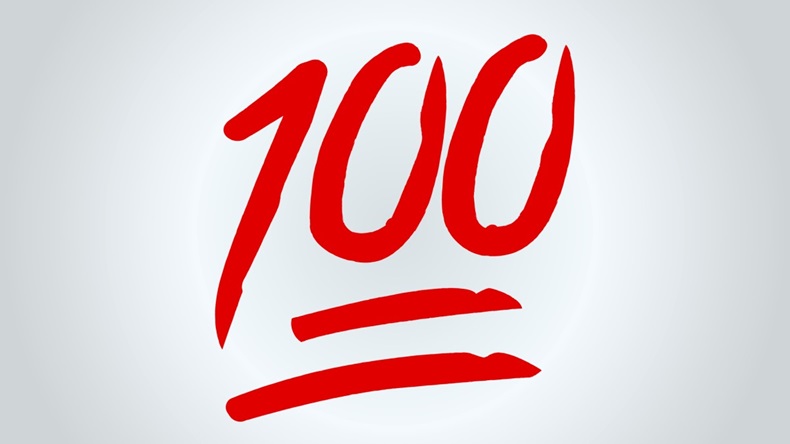 Red 100 emoji