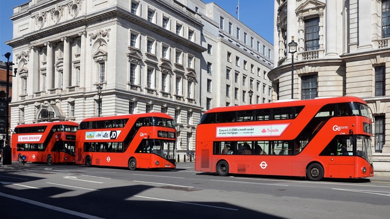 Three Red London Buses