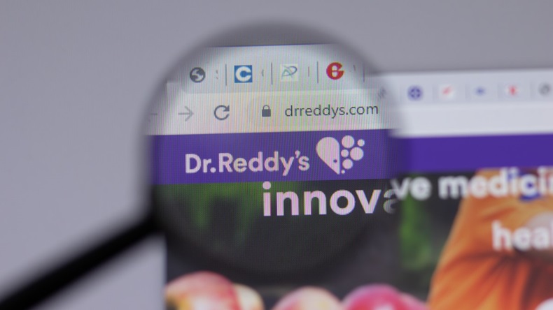 Dr Reddy's logo on website under magnifying glass