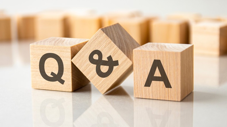 Q&A written on wooden blocks, cubes