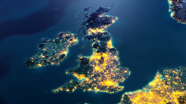 UK and Ireland as seen from space