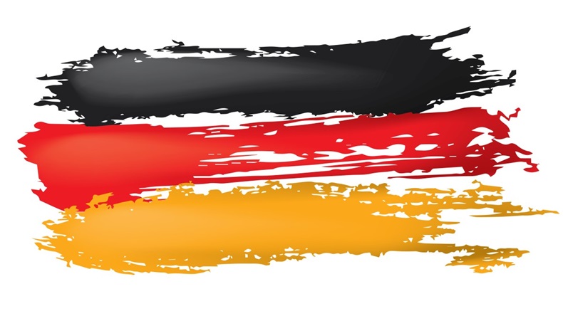 German flag in paint stripes