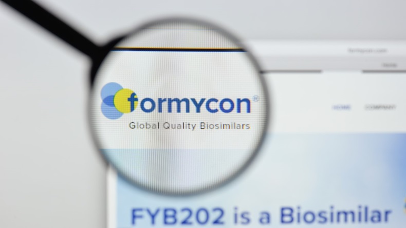 Formycon website homepage. Formycon logo visible