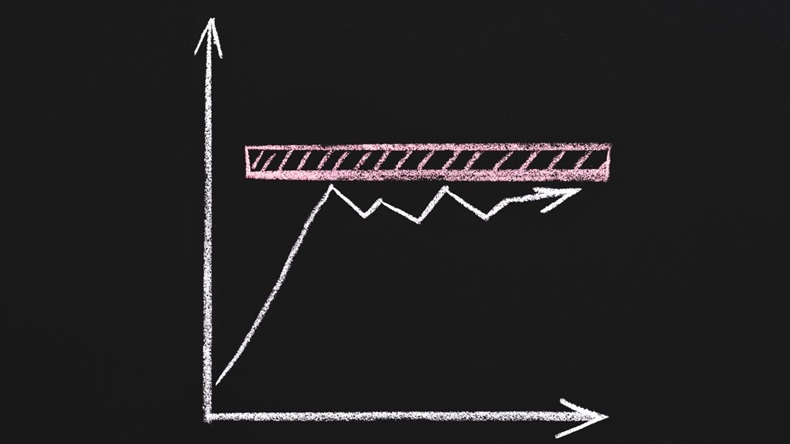 Graph depicting slow business progress