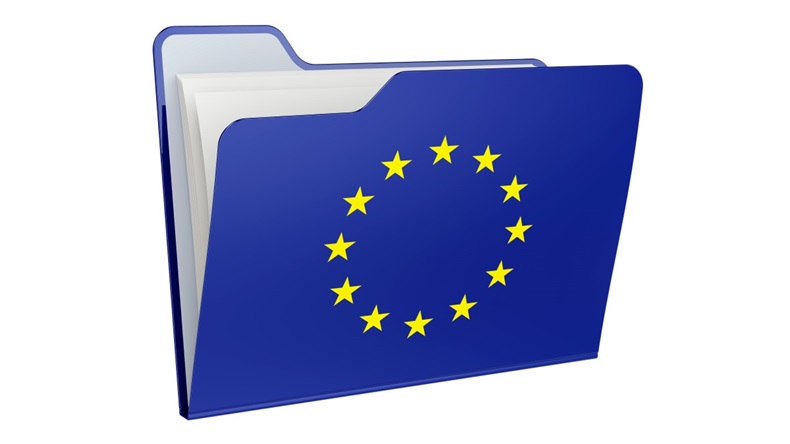 EU flag on file folder