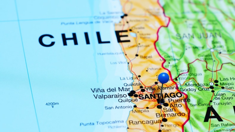 Santiago Chile on map